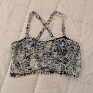 Urban Outfitters acid wash denim tank top crop top size L